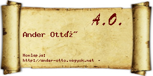 Ander Ottó névjegykártya